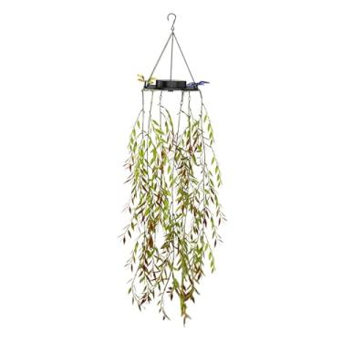 Imagem de IEUDNS Luminária Solar Suspensa para Jardim, Cordão de Luzes Artificiais com Folhas de, Decoração para Exteriores.