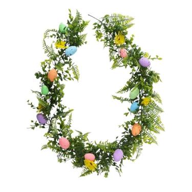Imagem de Decoração De Guirlanda Da Páscoa,Decoração de Primavera e Festividades | Guirlanda com Ovos de Páscoa Artificiais e Coloridos - Para de Parede Lareira Mantel e Escadas no Feriado de