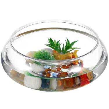 Imagem de NUOBESTY Aquário transparente de plástico para aquário de mesa para escritório, casa, plantas de peixes dourados