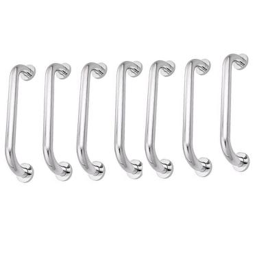 Imagem de Alça De Apoio Barra 30cm Inox Kit 7 Unidades Idoso Cadeirante Banheiro Box