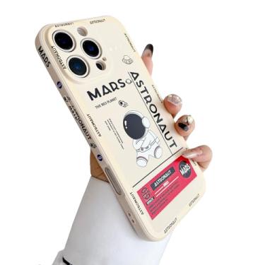 Imagem de Yonds Queen Capa para iPhone SE 2022 (3ª geração), compatível com iPhone 7/8/SE2 (2020) Cool Astronaut Space Mars Rocket Design TPU Capa protetora à prova de choque (iPhone 7/8/SE3, branca)
