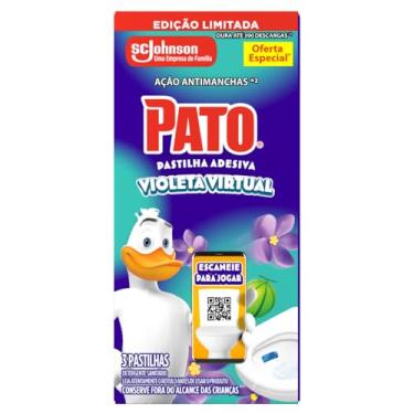 Imagem de Pato Desinfetante Pastilha Sanitária Adesiva Violeta Virtual, 3 unidades