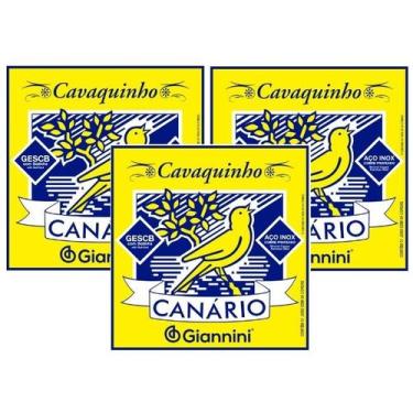 Imagem de Kit 3 Encordoamento Cavaquinho /Cavaco Médio - GESCB Canário - Giannin