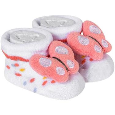 Imagem de Meia Pantufa Divertida Menina Bebê Recém Nascido Saída Maternidade Enx