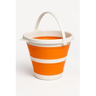 Imagem de Balde Retrátil de Silicone 5 L – Dobrável, Compacto, Multiuso para Camping, Lavagem e Uso Doméstico (laranja)