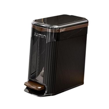 Imagem de IEUDNS Lixeira 2 em 1 com Pedal, Moderna, com Tampa e Luz, Ideal para Cozinha, Banheiro e Casa, Preto