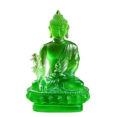 Imagem de FENNYYAR Resina de ornamento de escultura de Buda, 18,5 cm 18,5 cm, estátuas de Feng Shui, decoração de casa