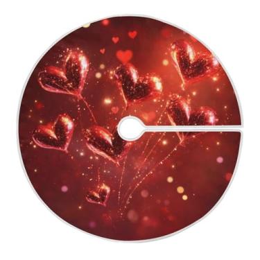 Imagem de Blueangle Saia de árvore de fogos de artifício dos namorados de 118 cm - decoração de árvore de feriado de poliéster macio resistente a rugas (254)