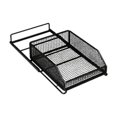 Imagem de IEUDNS Organizador de armário deslizante com gaveta, cesto multiuso para utensílios e temperos, ideal para casa e banheiro, Preto, Extended M