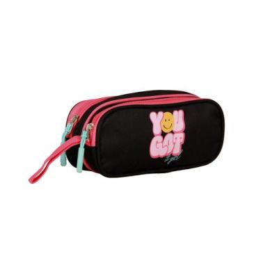 Imagem de Estojo Duplo Escolar You Got It Girl Clio, Preto