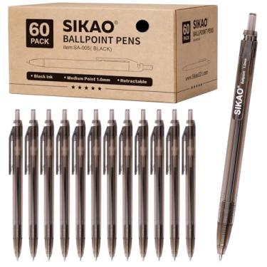 Imagem de Canetas esferográficas de a granel tinta preta média 1,0 mm escrita suave, Silver Blue, 72 Pack