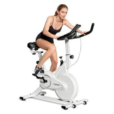 Imagem de JOYFOX Bicicleta Ergométrica Branca com Monitor Digital e Volante de 6KG