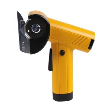 Imagem de Diydeg Tesoura Elétrica Sem Fio de 4,2 V, Cortador de Papelão Recarregável e Eficiente, Cortador Rotativo de Tecido Com Luz LED e Controle de 4 Velocidades para Carpete, Plástico (Amarelo)