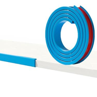 Imagem de LLXYZJR Faixa autoadesiva de borda de borda em forma de U de 4,6 m, protetor de borda de borda de canal em U adequado para 5-50 mm (tamanho: U 45 mm (1,77 polegadas), cor: azul)