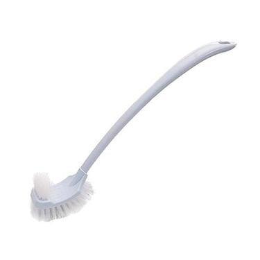 Imagem de Escova de Vasco Sanitário Lona Grossa com Cabo Longo - Lados Cerdas Macias Limpeza Cantos Mortos Vão Curvo Estendido Grip Confortável Instalação em Pa