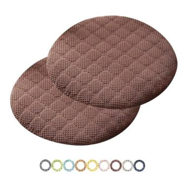 Imagem de Yadlan Almofadas redondas para cadeira de 45 cm, almofadas de cadeira com zíper, almofada de assento confortável antiderrapante com capa removível para café e escritório em casa, 2 peças