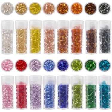 Imagem de SUNNYCLUE 80 g, 16 cores, 4 mm, contas de semente de pônei, sortidas, mini contas redondas opacas, revestidas de prata, espaçador, artesanato, miçanga a granel para fazer joias, brincos, acessórios de