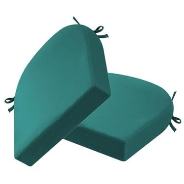 Imagem de Yadlan Almofadas de assento para cadeiras de jantar à prova d'água, almofadas de assento para cozinha com gravatas, quarto, pátio, almofada de assento de espuma viscoelástica de densidade com capas