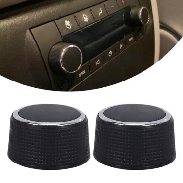 Imagem de Fluher Kit de botão de ajuste de volume de áudio de rádio de carro 2 peças, substituição de botão antiderrapante de partícula 3D de plástico 22912547, botão de controle de rádio danificado de reparo,