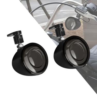 Imagem de HDBUBALUS Luzes de direção de LED com kit de realocação para Harley Sportster 883 1200 Dyna Touring Road King FLHR Road Glide Softail 1986-2024 (preto puro)