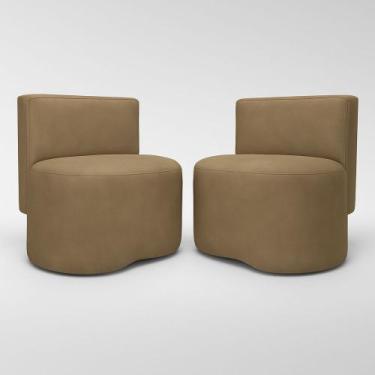 Imagem de Kit 2 Puff Feijão Curvo Orgânico Redondo Com Encosto Sala Quarto Resis