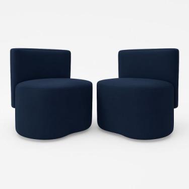 Imagem de Kit 2 Puff Feijão Curvo Orgânico Redondo Com Encosto Sala Quarto Resis