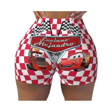 Imagem de Shorts De Yoga Personalizados Para Mulheres Com Estampa Do Carro Light