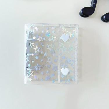 Imagem de Álbum de mini fichário para cartões de fotos, conjunto de acessórios para cadernos recarregáveis, caderno de folhas soltas de PVC transparente, álbum de suporte de cartão de foto transparente, livro