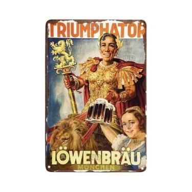 Imagem de Placa Decorativa Vintage Da Cerveja Paulaner Da Alemanha, Cartaz De Me