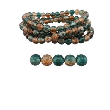 Imagem de DandS ltd Contas de vidro Crackle Lampwork para fabricação de joias, crisocola, pulseiras vibrantes, colares, brincos, suprimentos de miçangas e kits de artesanato para joias artesanais, 80 peças de