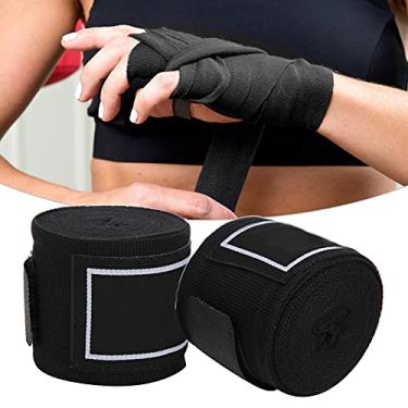 Imagem de aqxreight 1 par BN Elástico Cinto de Fixação de Boxe Sanda Muay Thai Bandagem de Pulso Esporte Equipamento de Proteção Design Preto Fácil de Transportar No Pulso Pode Ser Adequado para a Pele, Muito