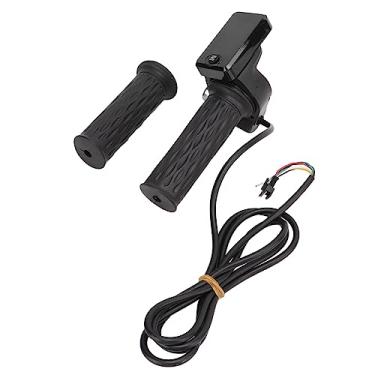 Imagem de aqxreight 1 par de Punho do Acelerador Com Tela LCD de TorçãO do Acelerador Com Cabo e Batida de Chave para Bicicleta Elétrica para Dirigir Deslizamento LCD O Material é Punho Guiador Tem Borracha