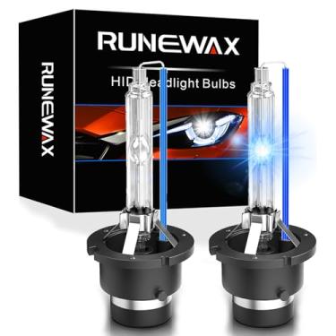 Imagem de RUNEWAX Lâmpadas de xenon D4S para Subaru Legacy Outback BRZ HID faróis 2015 2016 2017, 35W 8000K Azul Branco Substituição D4SC1 4300K Faróis Dim, Pacote com 2