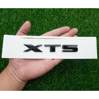 Imagem de 1 peça XTS Emblema traseiro porta-malas Decklid letra 3D crachá placa de identificação adesivos esportivos de substituição para XTS (preto brilhante)