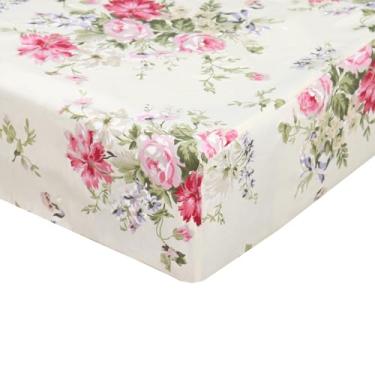 Imagem de Lençol de casal de algodão, hotel, luxo, estampado, decorativo, com bolsos profundos, lavável à máquina