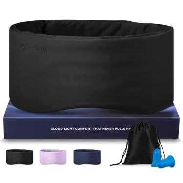 Imagem de Máscara de dormir dupla face para pessoas que dormem de lado, velcro sem som, fibra de bambu e máscara de seda de leite, máscara de dormir de pressão zero para mulheres e homens, venda para alívio dos