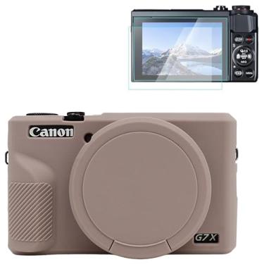 Imagem de Rieibi Capa de silicone para Canon G7X Mark III, acessórios G7X Mark III com 2 protetores Sreen, capa de lente removível para Canon G7X Mark III