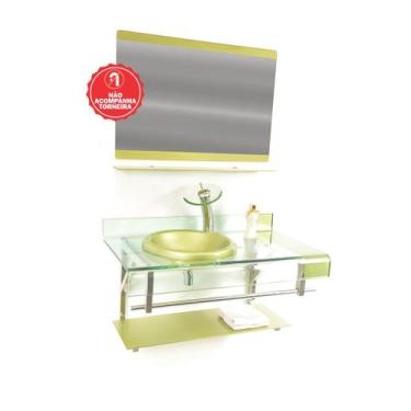 Imagem de Gabinete de Vidro 90cm para Banheiro Cuba Chapéu - Inglaterra  - EKASA