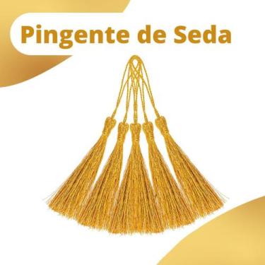 Imagem de Pingente De Seda Tassel - Franja - Ouro - Com 20 Unidades - Nybc