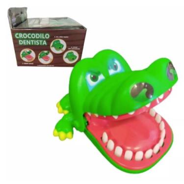 Imagem de Jacaré Brinquedo Jogo Desafio Dentista Morde Dedo Crocodilo Cor Verde 