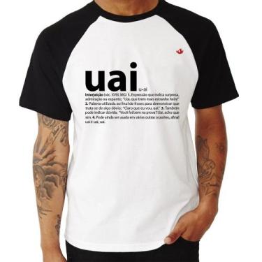 Imagem de Camiseta Raglan Uai - Significado - Foca na Moda, Branco, Preto, M