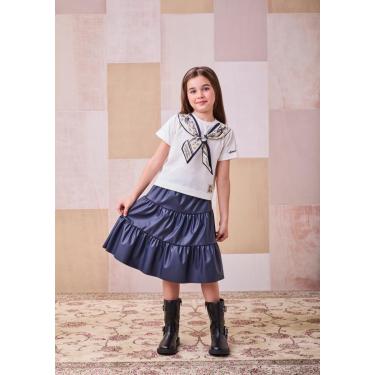 Imagem de Conjunto Blusa Com Lenço Minnie e Saia de Couro Animê-Feminino