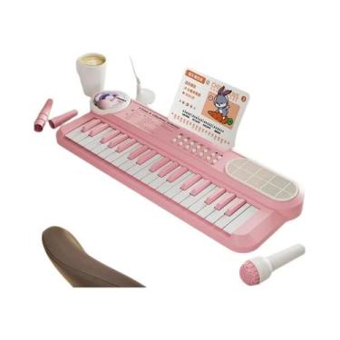 Imagem de Teclado Eletrônico Infantil De 37 Teclas Com Microfone, Brinquedo Musi