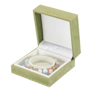 Imagem de PATIKIL Caixas de pulseira de veludo, caixa de presente com pulseira vintage, porta-joias para casamento, noivado, cerimônia, aniversário (verde-petróleo, 8,9 cm x 8,9 cm x 4,1 cm)