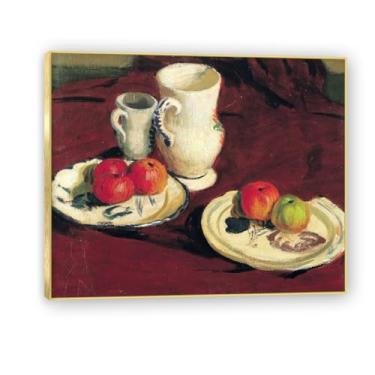 Imagem de Moldura dourada. Arte vintage emoldurada de frutas mortas, pintura clássica de cozinha country, decoração de parede de casa de fazenda quente para sala de jantar e cozinha. A46. 60 x 72 cm-23,6 x 28,3