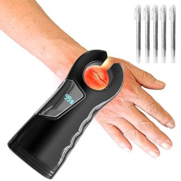 Imagem de newsmthnet Localizador de veias com visor digital, dispositivo de acesso IV infravermelho com 99 níveis de precisão, 18 luzes LED, compatibilidade universal de pele, inclui 10 marcadores