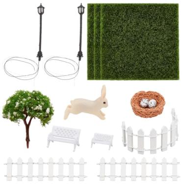 Imagem de CREATCABIN Acessórios de jardim de fadas em miniatura kit de grama musgo micro paisagem decorações de jardim mini resina artesanato estatuetas decoração vaso planta ornamento bonsai para decoração de