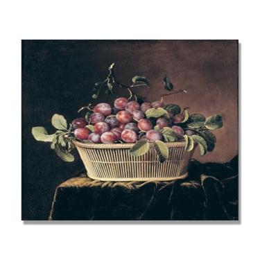 Imagem de NHLDZYH Arte em tela vintage de frutas mortas, pintura clássica de cozinha country, decoração de parede de casa de fazenda quente para sala de jantar e cozinha. A42. 30x36cm-11,8x14,2 pol. Somente