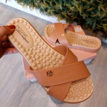 Imagem de Sandália Rasteira Modare Conforto Reflex Sense Tiras X 7162.329 - Nude-Feminino