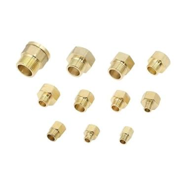 Imagem de 1 peça M/F 1/20.3 cm, 1/10.2 cm, 3/20.3 cm, 1/5.1 cm 3/10.2 cm macho para fêmea adaptador de acoplador de latão rosqueado encaixe de tubo de latão (04 m x 06 F)